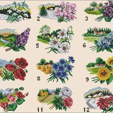 Схема вышивки «цветочный календарь»