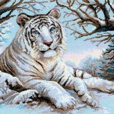 Схема вышивки «белый тигр»