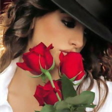 Схема вышивки «девушка с розами»