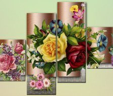 Схема вышивки «Полиптих цветы»