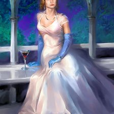 Схема вышивки «дама с вином»