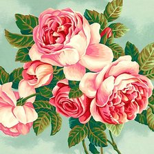 Оригинал схемы вышивки «Розовые розы» (№449246)