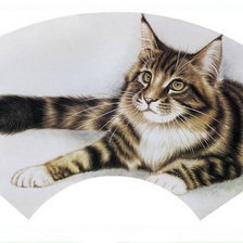 Оригинал схемы вышивки «веер с котом» (№457399)