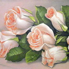 Оригинал схемы вышивки «розы с росой» (№459524)