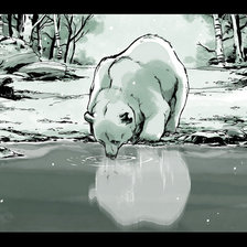 Оригинал схемы вышивки «Медведь у воды» (№460188)