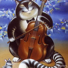 Схема вышивки «Кот-музыкант»