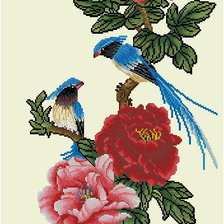 Схема вышивки «птицы в цветах»