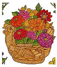 Схема вышивки «подушка Корзина цветов»
