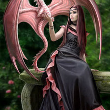 Схема вышивки «Розовый дракон»