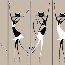 Оригинал схемы вышивки «Танцующие коты» (№471167)