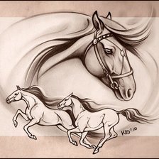 Оригинал схемы вышивки «Лошади» (№471441)