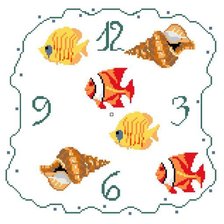 Схема вышивки «Часы "Рыбки"»