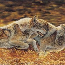 Схема вышивки «Бегущие волки»