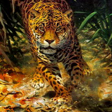 Схема вышивки «бегущий леопард»