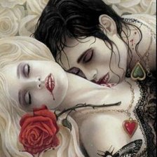 Схема вышивки «влюблённый вампир»