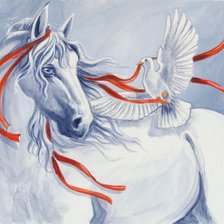 Оригинал схемы вышивки «белый конь» (№473647)
