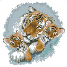 Оригинал схемы вышивки «Тигрица с тигрёнком» (№478672)