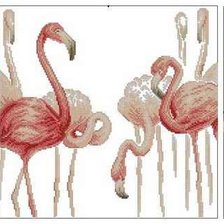Схема вышивки «Триптих"Фламинго"»