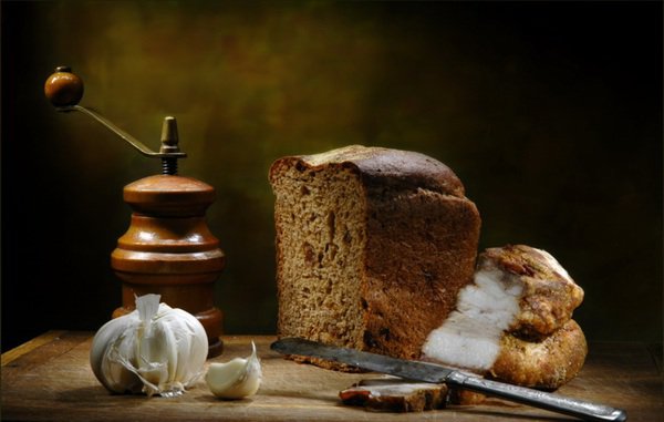 Еда (хлеб и сало) - для кухни - оригинал