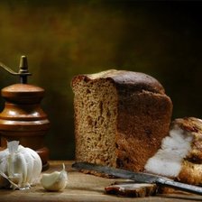 Схема вышивки «Еда (хлеб и сало)»