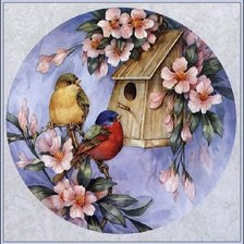 Схема вышивки «Птичий домик»