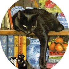 Оригинал схемы вышивки «Черная кошка» (№481207)