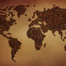 Схема вышивки «Карта мира из кофейных зёрен.»