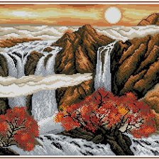 Схема вышивки «горный водопад»
