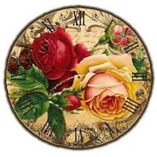 Схема вышивки «часы с розами»