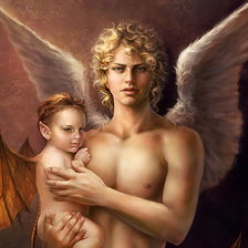 Схема вышивки «ангел с ребенком»