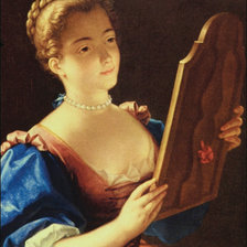 Оригинал схемы вышивки «девушка с зеркалом» (№485164)