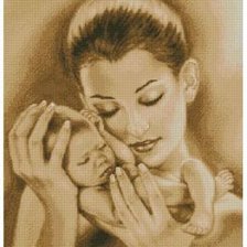 Оригинал схемы вышивки «мать и дитя» (№485818)