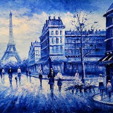 синие сумерки в Париже