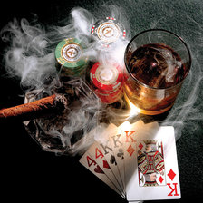 Схема вышивки «Покер, виски, сигара»