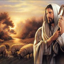 Схема вышивки «Ісус з вівцями»