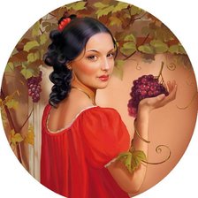 Оригинал схемы вышивки «Девушка с виноградом» (№499573)