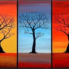 Схема вышивки «триптих деревья»