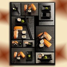 Схема вышивки «полиптих суши»