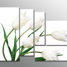 Схема вышивки «полиптих белые тюльпаны»