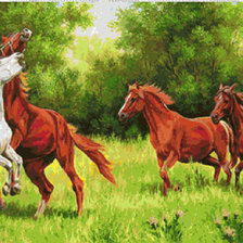Оригинал схемы вышивки «лошади» (№503373)