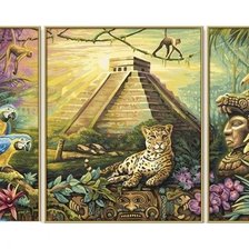 Схема вышивки «триптих джунгли»