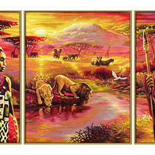 Схема вышивки «триптих африка»