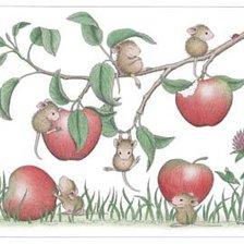 Схема вышивки «яблочные мышки»