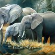 Схема вышивки «семейство слонов»