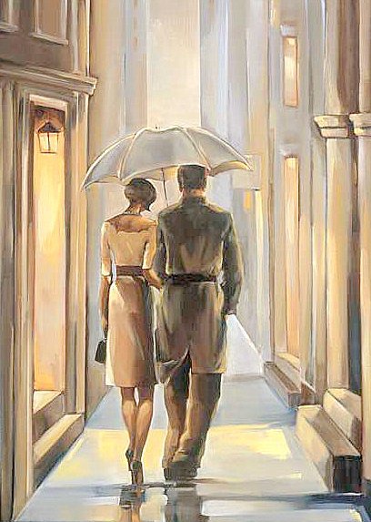 Прогулка под дождем - люди, любовь, свидание, пара, романтика - оригинал