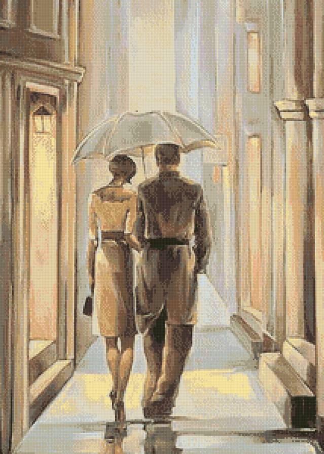 Прогулка под дождем - свидание, любовь, романтика, люди, пара - предпросмотр