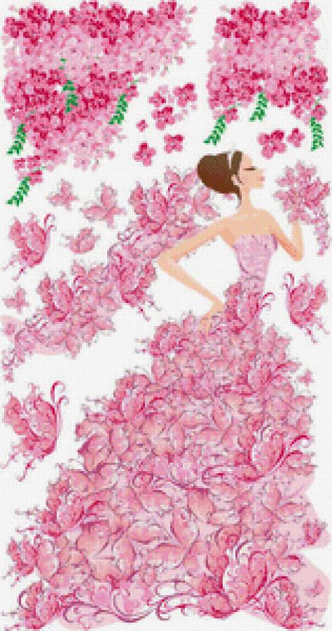 невеста - розовые цветы, невеста, бабочки, женщина, бабочка, девушка, свадьба - предпросмотр
