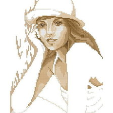 Схема вышивки «девушка в шляпе»