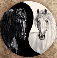 Схема вышивки «кони ( инь и янь)»