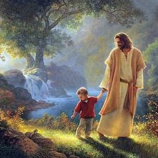 Схема вышивки «мальчик и иисус»
